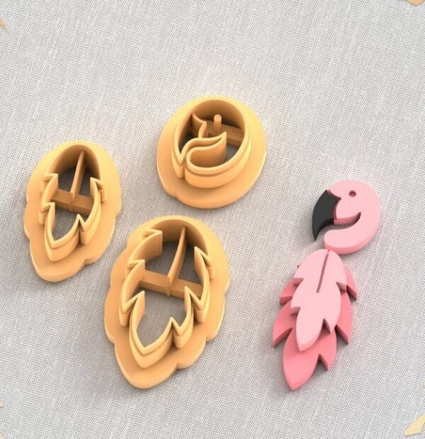 Emporte-pièces thème flamant rose & feuilles tropicales