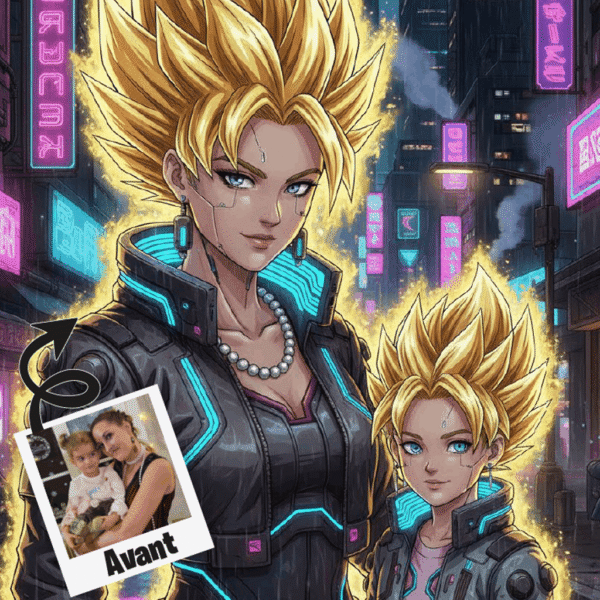 dragonballfille Portrait Personnalisé – Chat magique