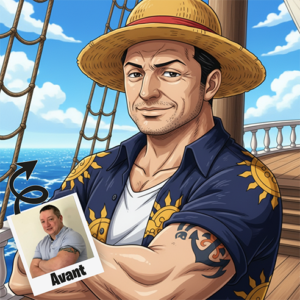 one piece Portrait Personnalisé – Roi des Pirates