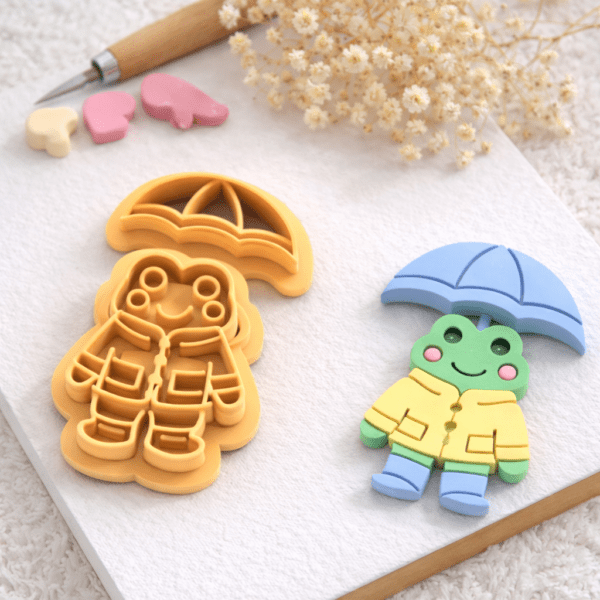 Crapaud en imperméable Emporte pièce-Crapaud en imperméable