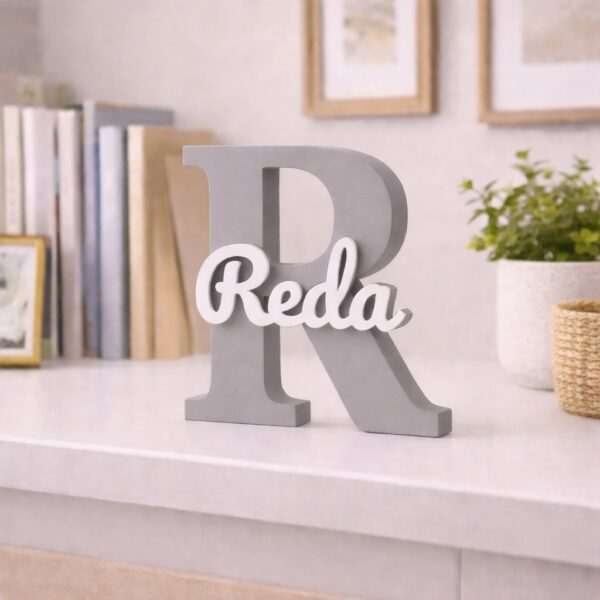 Lettre initiale personnalisée avec prénom – Décoration prénom en relief