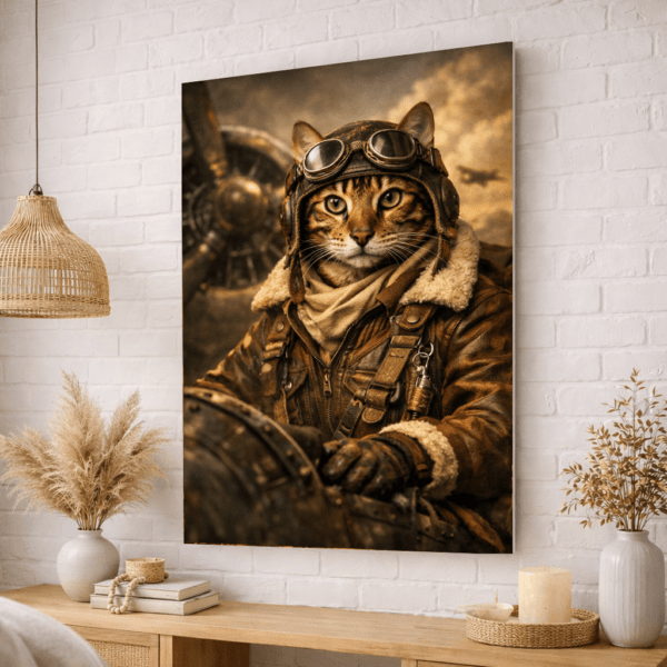 Portrait Personnalisé –chat aviateur