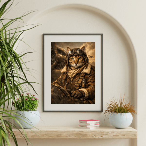 Portrait Personnalisé –chat aviateur