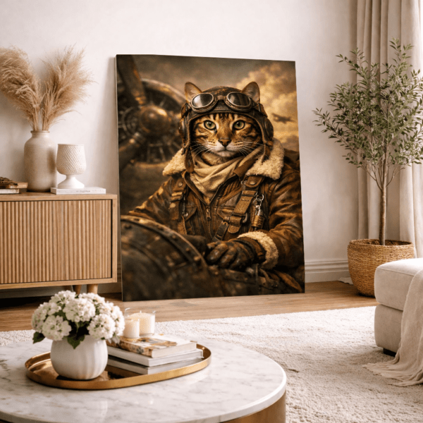 Portrait Personnalisé –chat aviateur