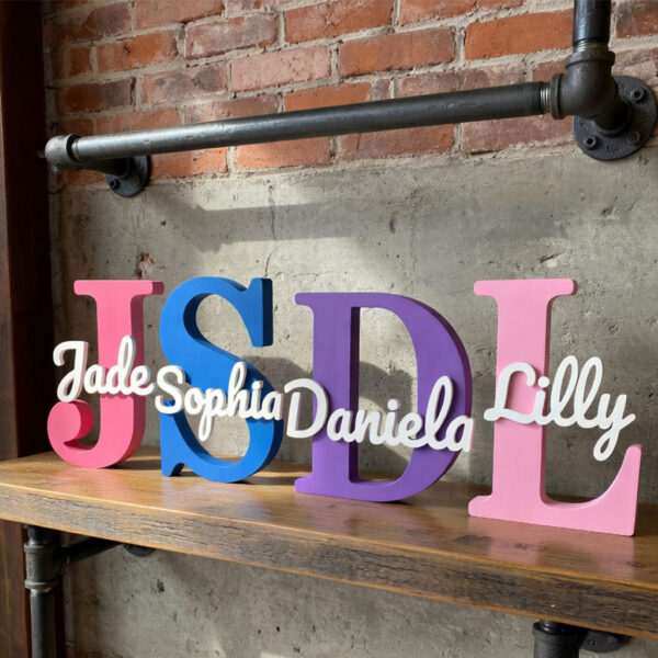 Lettre initiale personnalisée avec prénom – Décoration prénom en relief